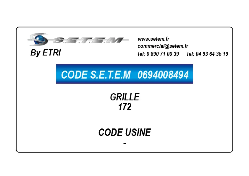 0694008494-GRILLE ETRI 172