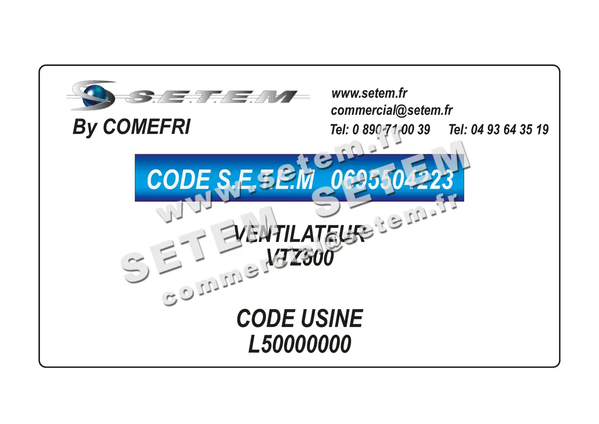 0695504223-VENTILATEUR COMEFRI VTZ500 *L50000000*