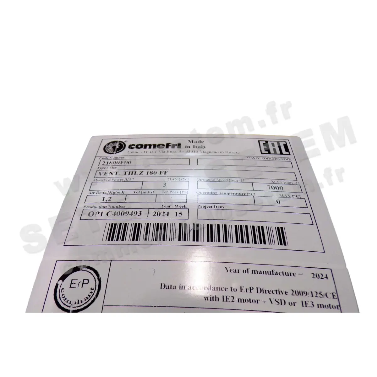 0695507418-VENTILATEUR COMEFRI THLZ180FF *21800F00*