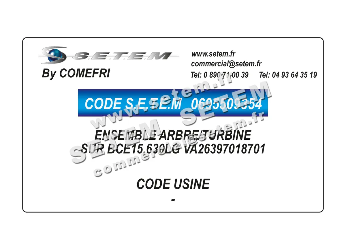 0695509354-ENSEMBLE ARBRE/TURBINE COMEFRI SUR BCE15.630LG VA26397018701