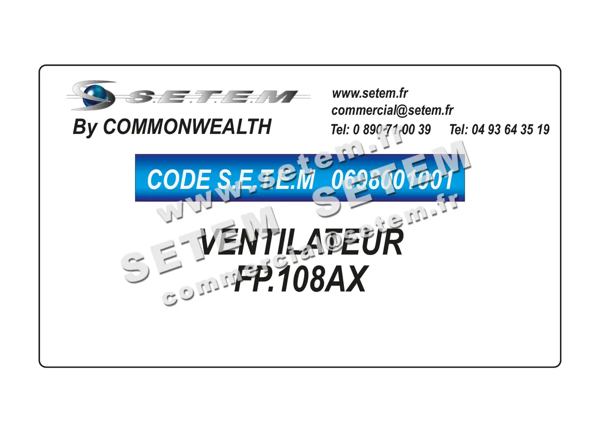 0698001001-VENTILATEUR COMMONWEAL FP.108AX 2