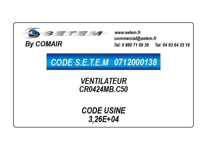 VENTILATEUR COMAIR ROTRON CR0424MB.C50 *32630*
