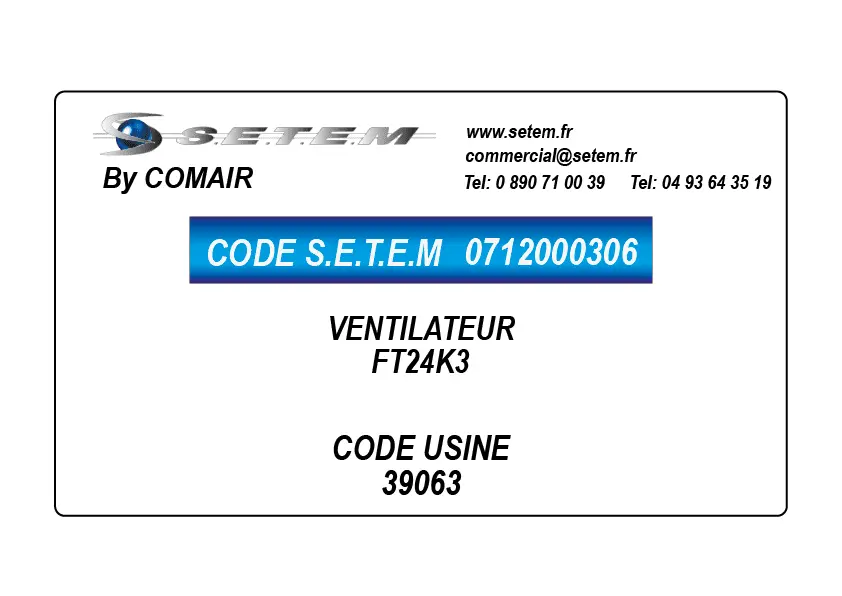 VENTILATEUR COMAIR ROTRON FT24K3 *39063*