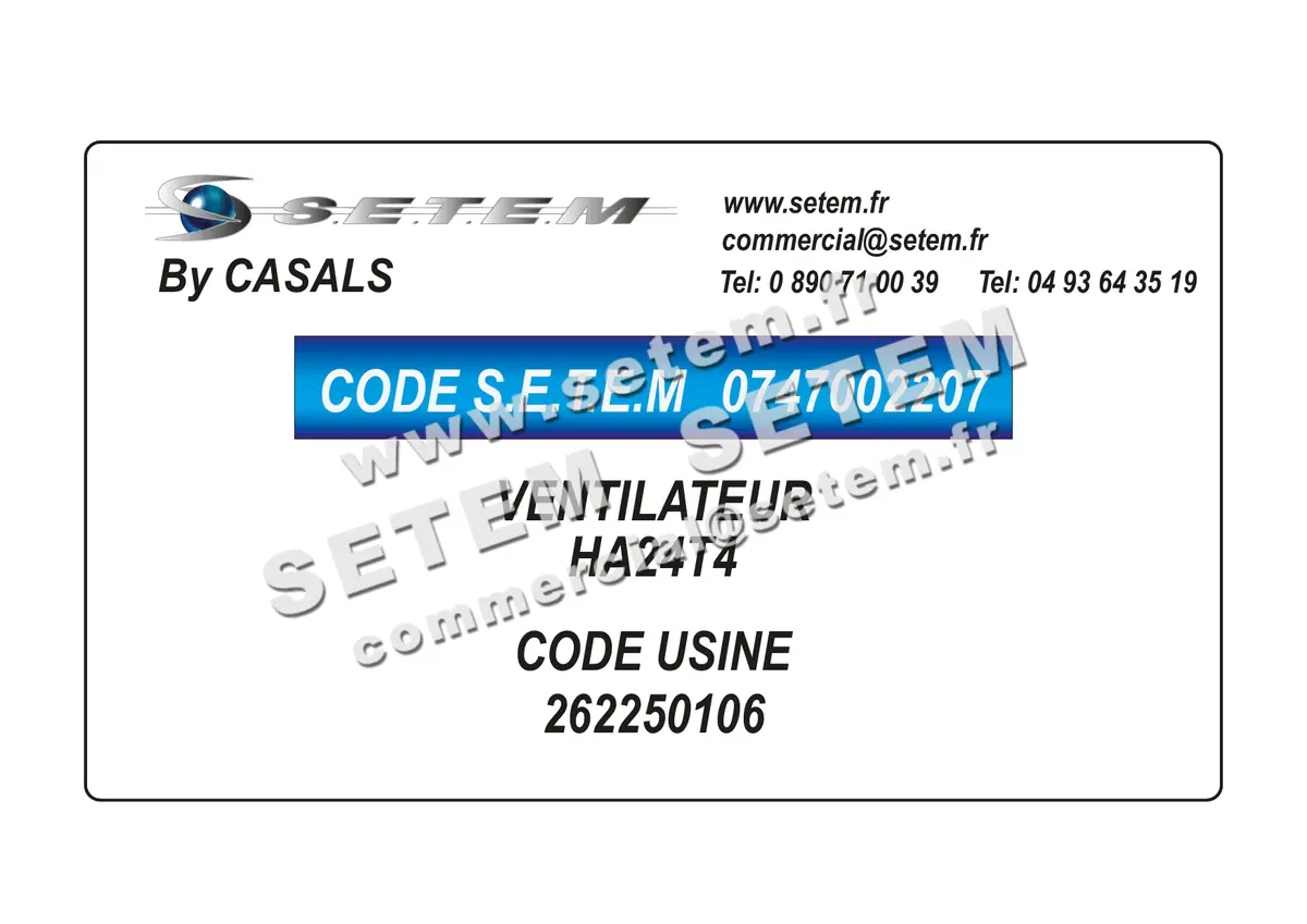 0747002207-VENTILATEUR CASALS HA24T4 *262250106*