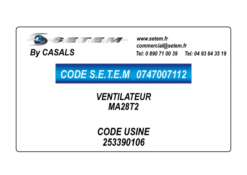 0747007112-VENTILATEUR CASALS MA28T2 *253390106*