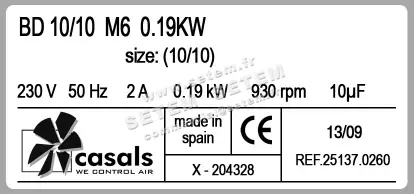 0747008128-VENTILATEUR CASALS BD10/10M6 190W 6P M230V 1V *251370260* 4