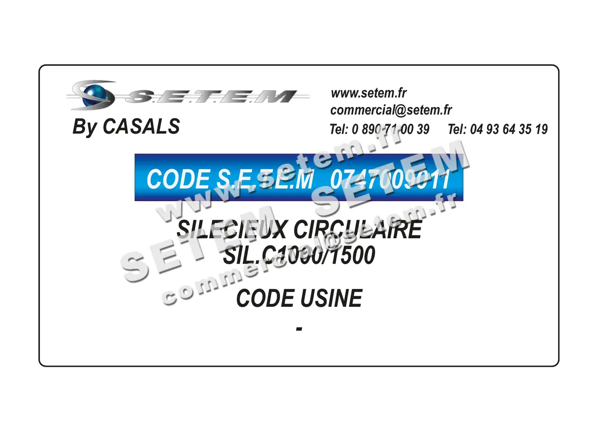 0747009011-SILENCIEUX CIRCULAIRE SIL.C1000/1500 CASALS