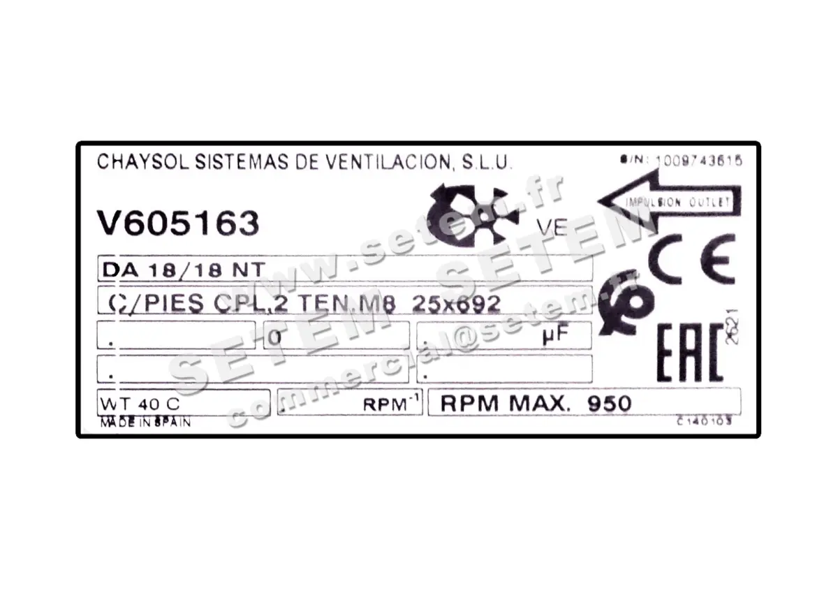 0749000010-VENTILATEUR CHAYSOL DA18/18NT *V600013* 4