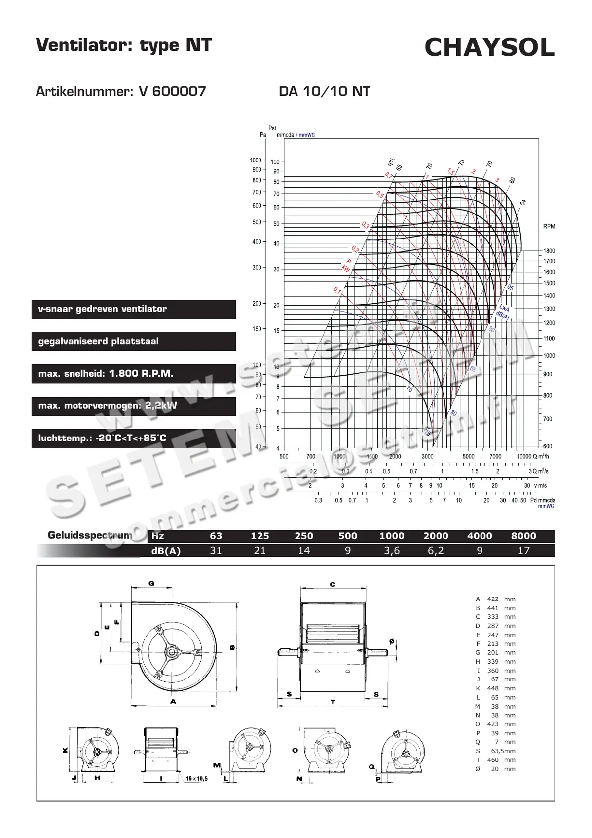0749000101-VENTILATEUR CHAYSOL DA10/10NT *V600007* 2