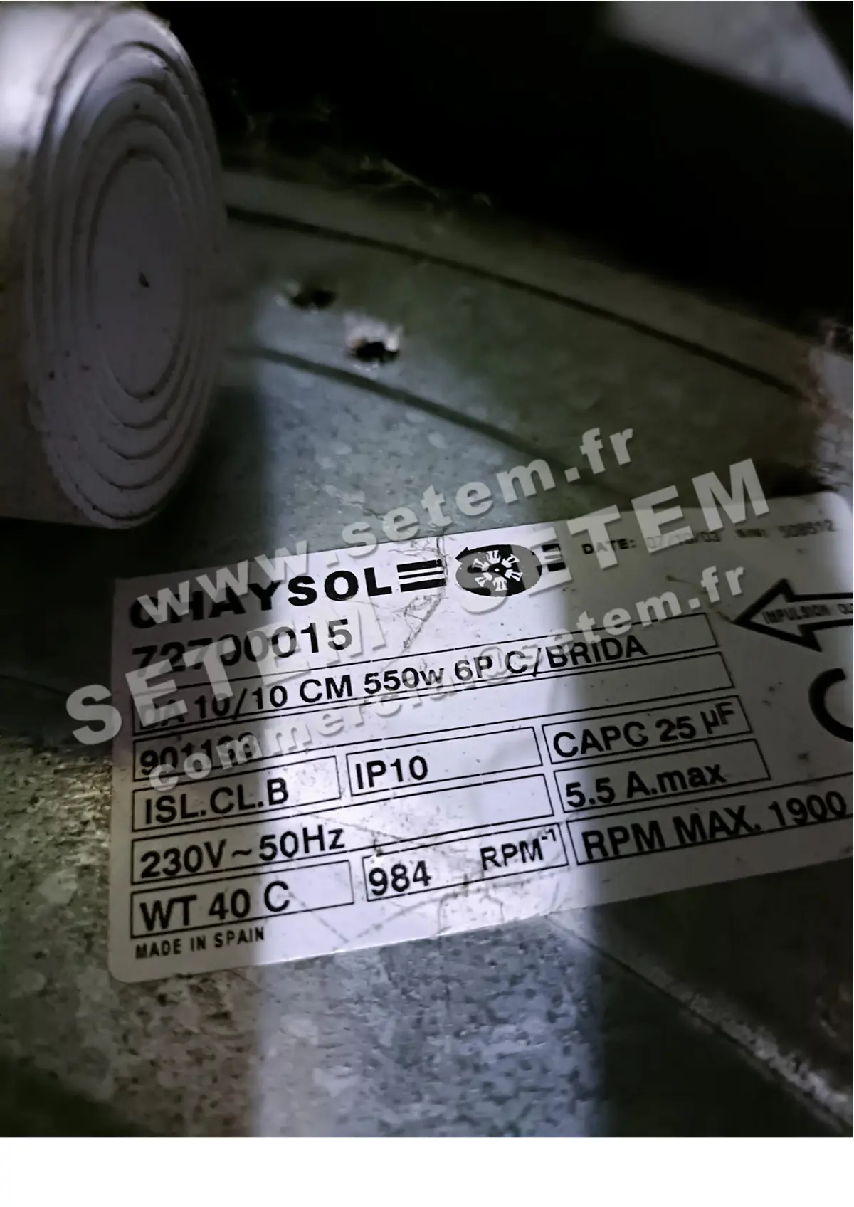 0749000103-VENTILATEUR CHAYSOL DA10/10CM 550W 6P M230V 1V +BR *72700015*