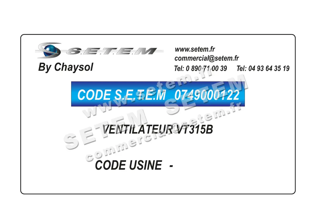 0749000122-VENTILATEUR CHAYSOL VT315B