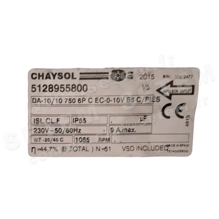 0749000153-VENTILATEUR CHAYSOL DA-10/10 750W 6P C EC-0-10V B5C +PI *5128955800*