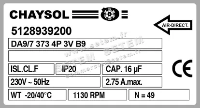 0749000480-VENTILATEUR CHAYSOL DA9/7 373W 4P M230V 3V 9073005200 +BR *5128939200* 4