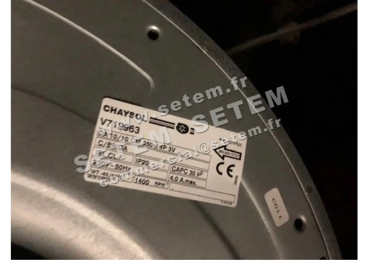 0749001200-VENTILATEUR CHAYSOL DA10/10CM 550W 4P M230V 3V +BR *V719963*