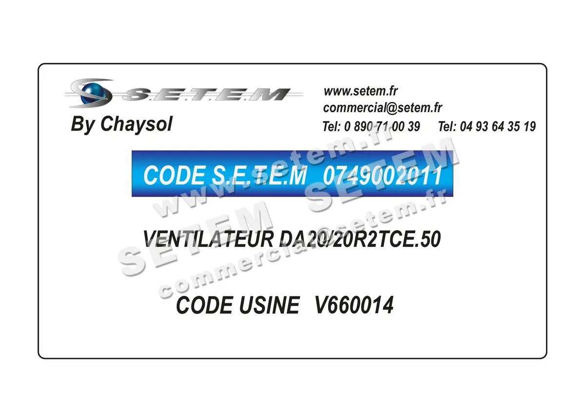 0749002011-VENTILATEUR CHAYSOL DA20/20R2TCE.50 *V660014*