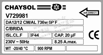 0749002079-VENTILATEUR CHAYSOL DA12/12CM/AL 736W 6P M230V 1V YDK730.6 *V729981* 2