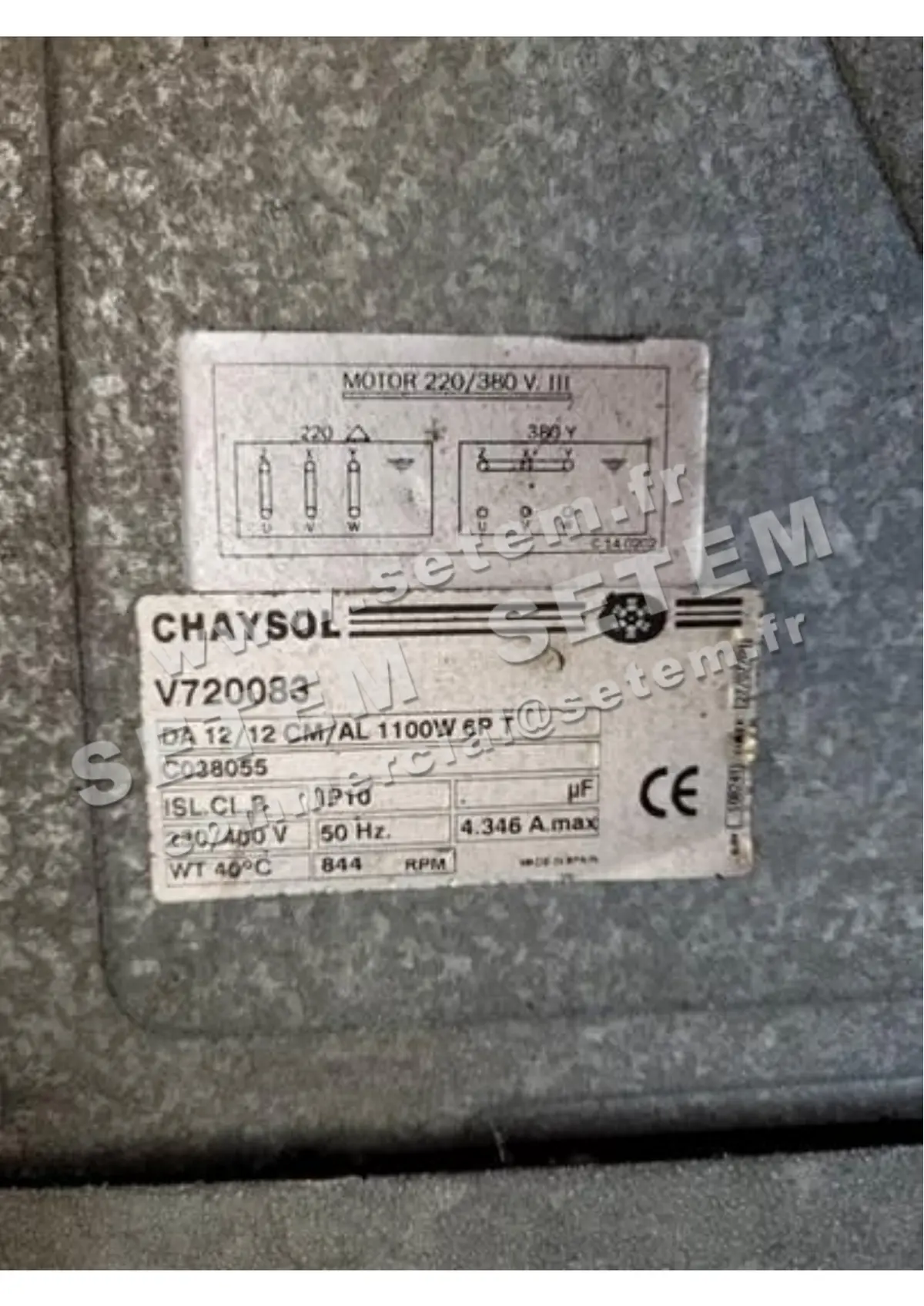 0749002085-VENTILATEUR CHAYSOL DA12/12CM/AL 1100W 6P T230/400V 1V *V720083*