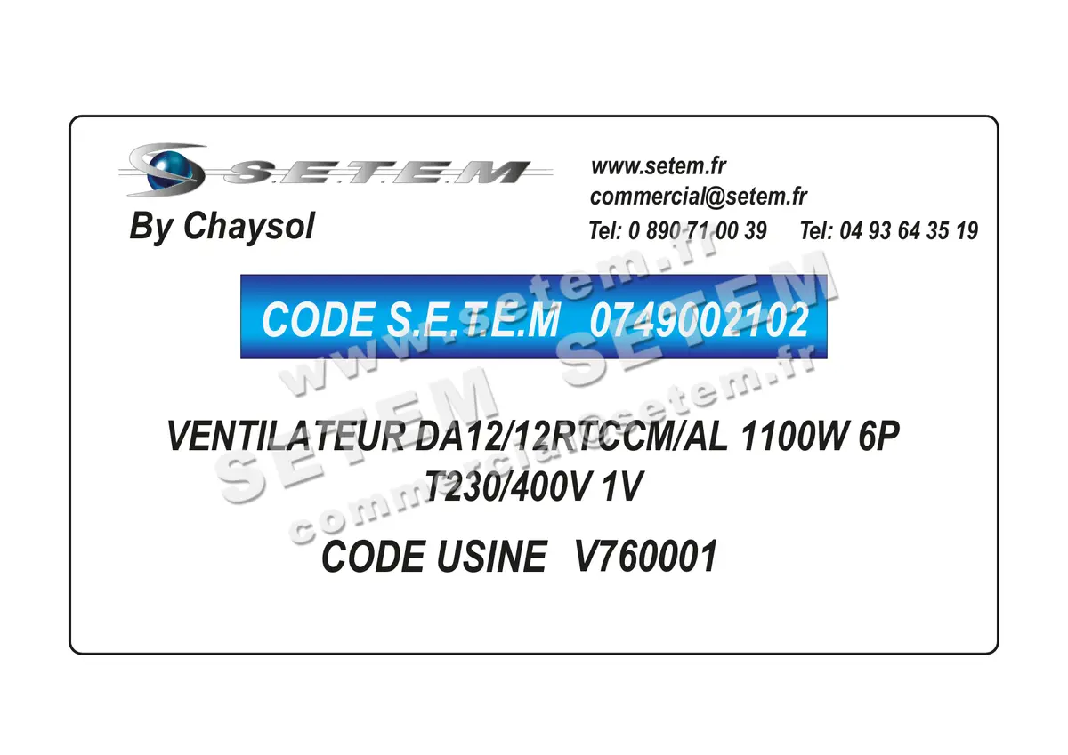 0749002102-VENTILATEUR CHAYSOL DA12/12RTCCM/AL 1100W 6P T230/400V 1V *V760001* 4