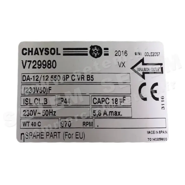 0749004568-MOTEUR CHAYSOL V729980 DA-12/12 550 6P C VR B5 *7014025600*