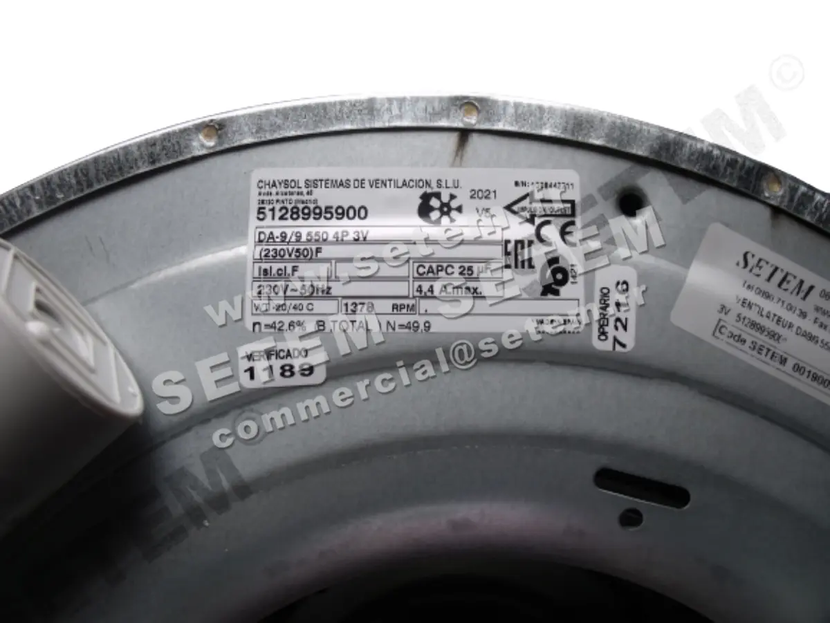 0749005051-VENTILATEUR CHAYSOL DA9/9 550W 4P M230V 3V *5128995900* 4
