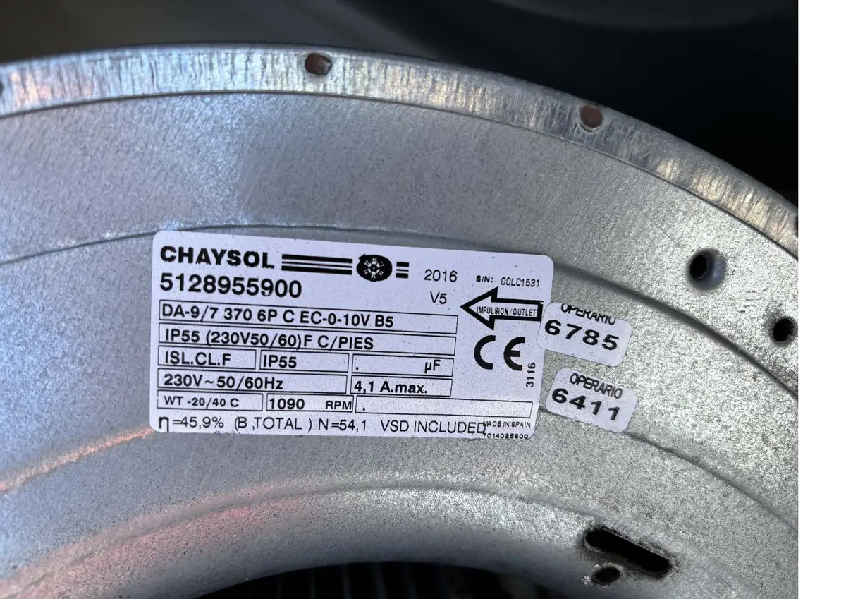 0749008452-VENTILATEUR CHAYSOL DA9/7 370W 6P M230V 0.10V *5128955900*