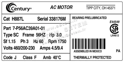 0789002585-MOTEUR CENTURY H887L *7.P56AC39A01.01* 2