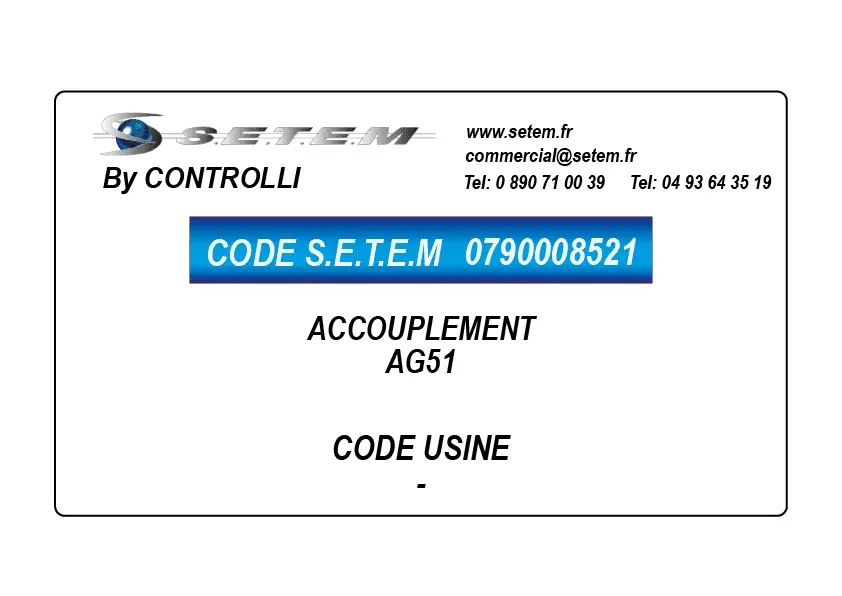 0790008521-ACCOUPLEMENT AG51 CONTROLLI