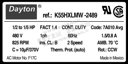 1206000001-MOTEUR DAYTON K55HXLMW.2489 3