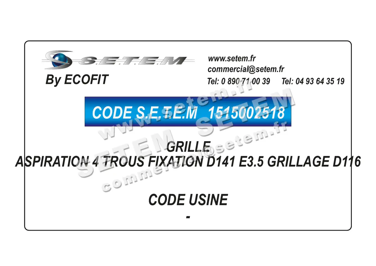 1515002518-GRILLE ECOFIT ASPIRATION 4 TROUS FIXATION D141 E3.5 GRILLAGE D116