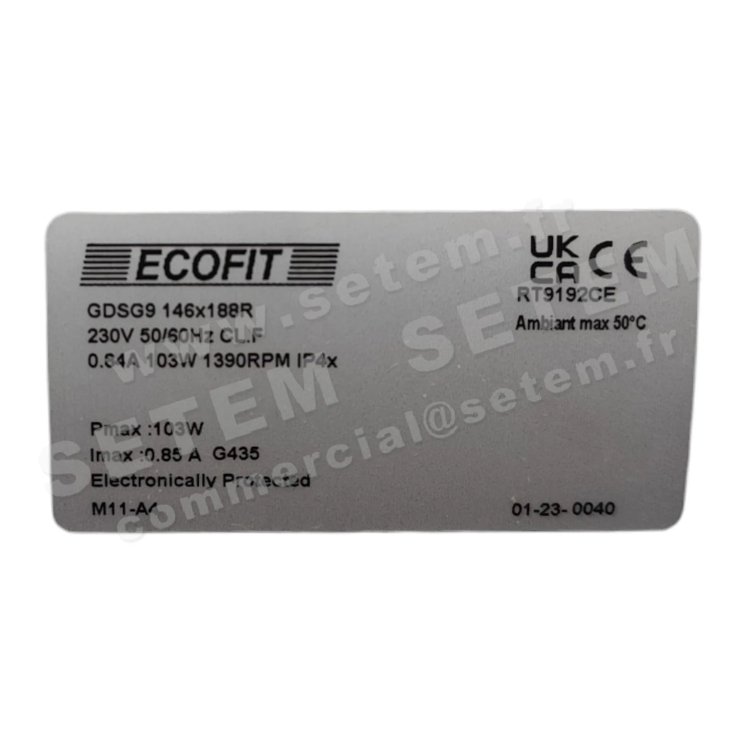 VENTILATEUR ECOFIT GDSG9.146X188R *M11-A4* 6