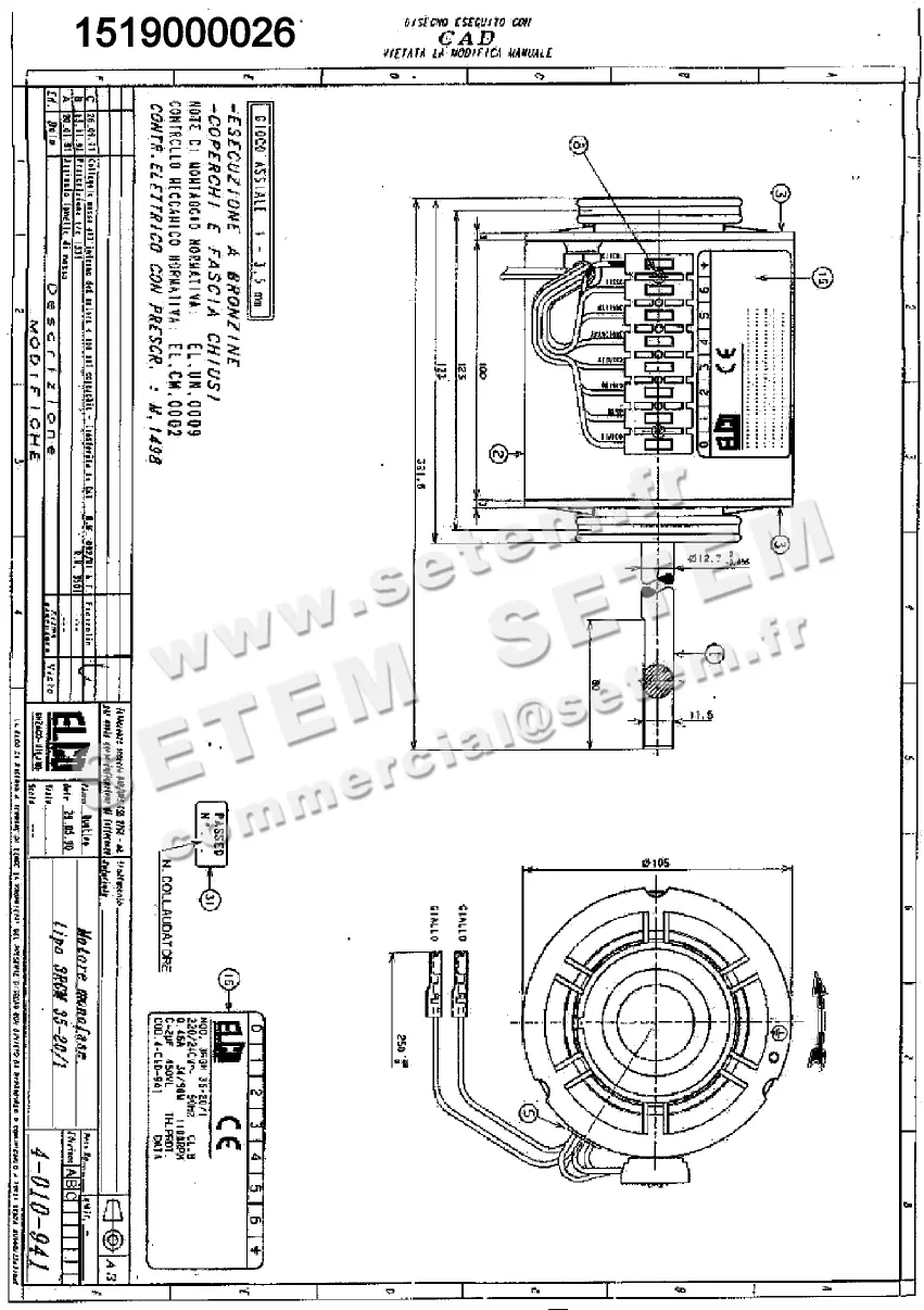 1519000026-MOTEUR ELCOMOTEUR 3RGM35.20/1 *4010941*