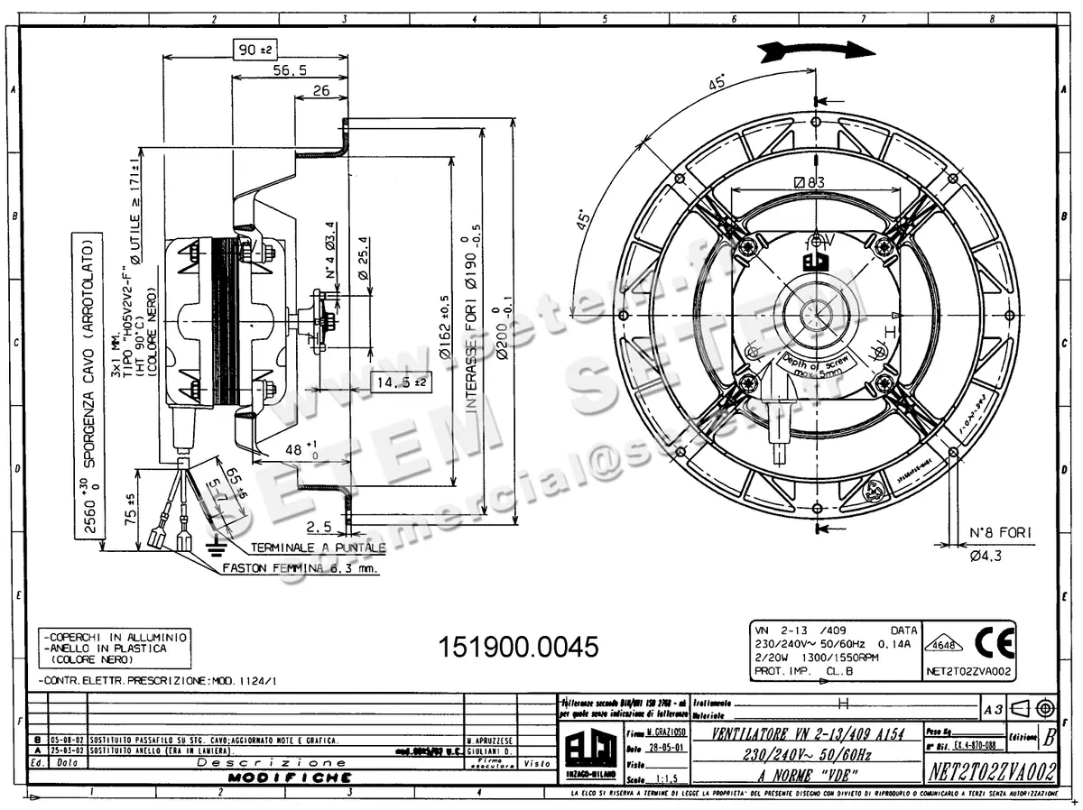 1519000045-VENTILATEUR ELCOMOTEUR VN2.13/409.A154 *NET2T02ZVA002*