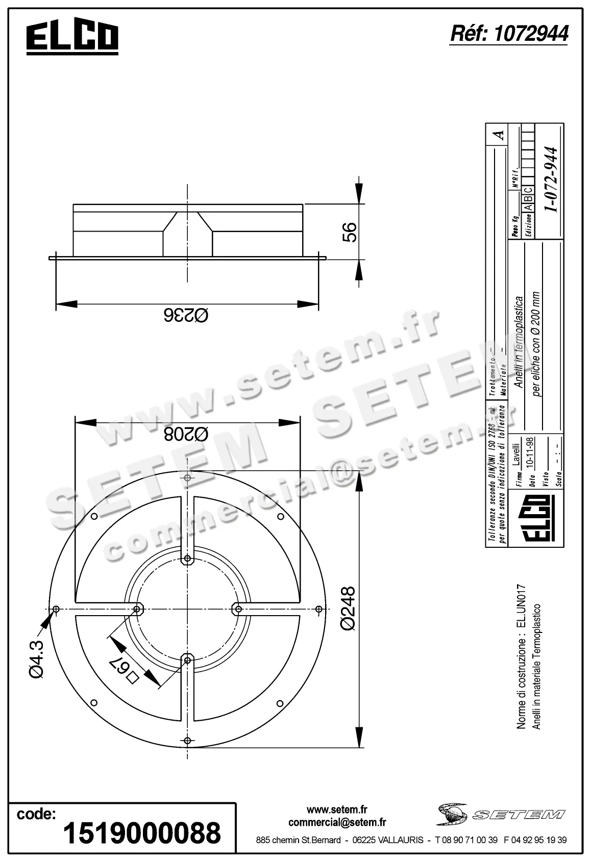 1519000088-VIROLE ELCOMOTEUR PLASTIQUE D200 *1072946* 2