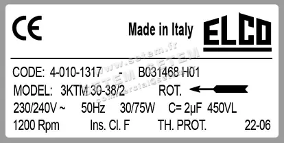 1519000113-MOTEUR ELCOMOTEUR 3KTM30.38/2 "B031468H01" *40101317* 4