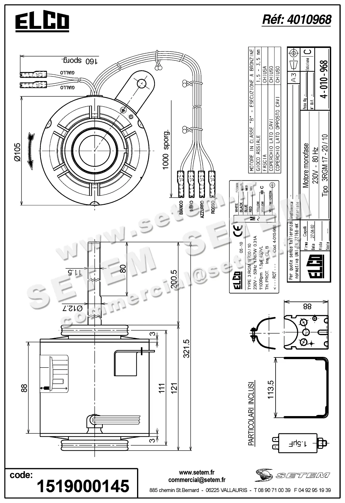 1519000145-MOTEUR ELCOMOTEUR 3RGM17.20/10 *4010968* 3