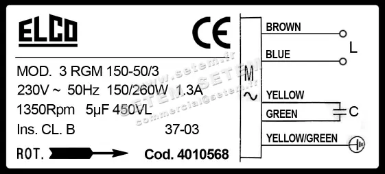 1519000150-MOTEUR ELCOMOTEUR 3RGM150.50/3 *4010568* 7