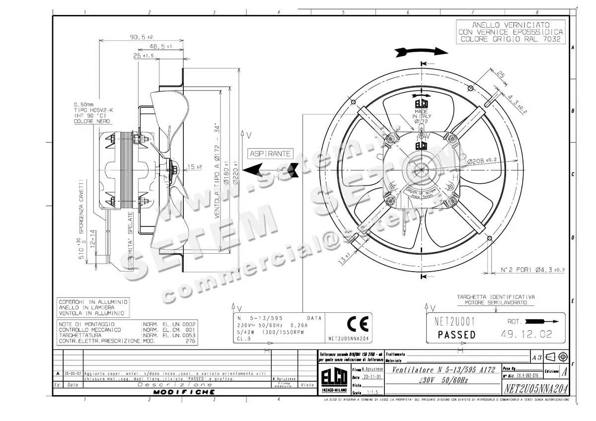 1519000151-VENTILATEUR ELCOMOTEUR N5.13/595 A172 *NET2U05NNA204*