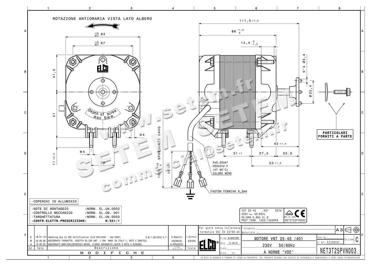 1519000153-MOTEUR ELCOMOTEUR VNT25.40/401 *NET3T25PVN003*