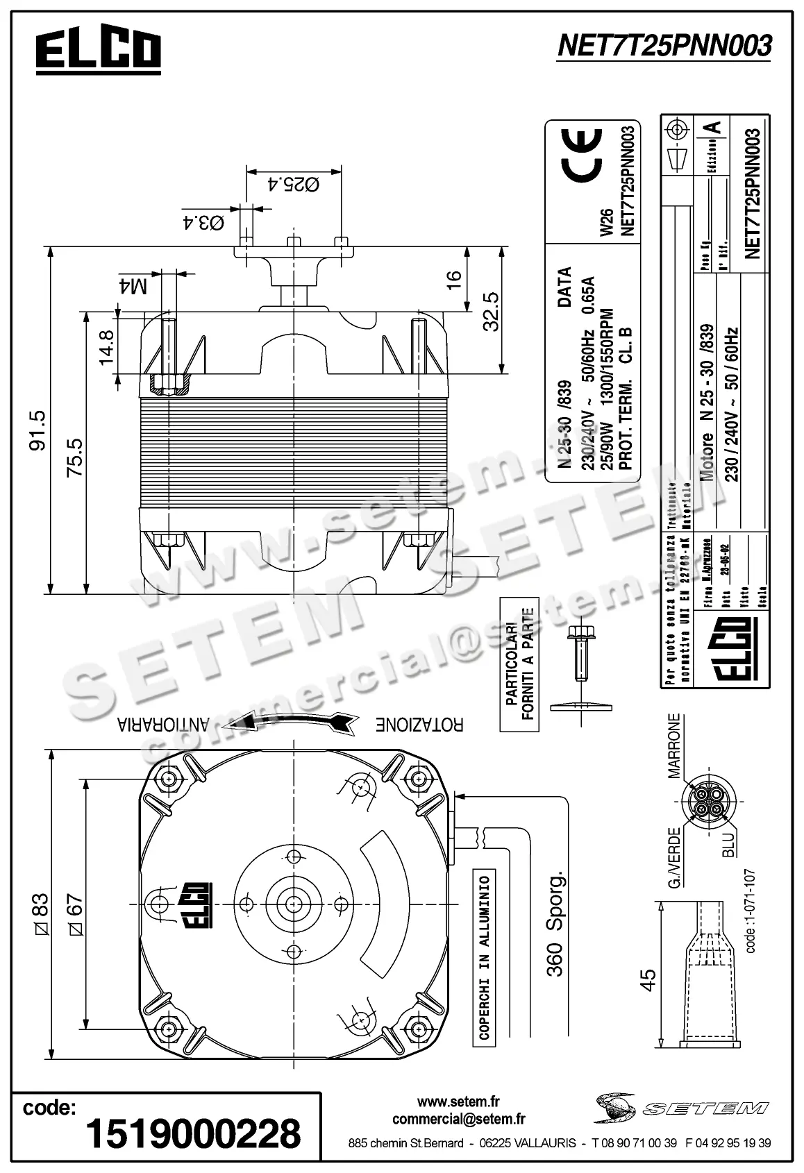 1519000228-MOTEUR ELCOMOTEUR N25.30/839 *NET7T25PNN003* 3