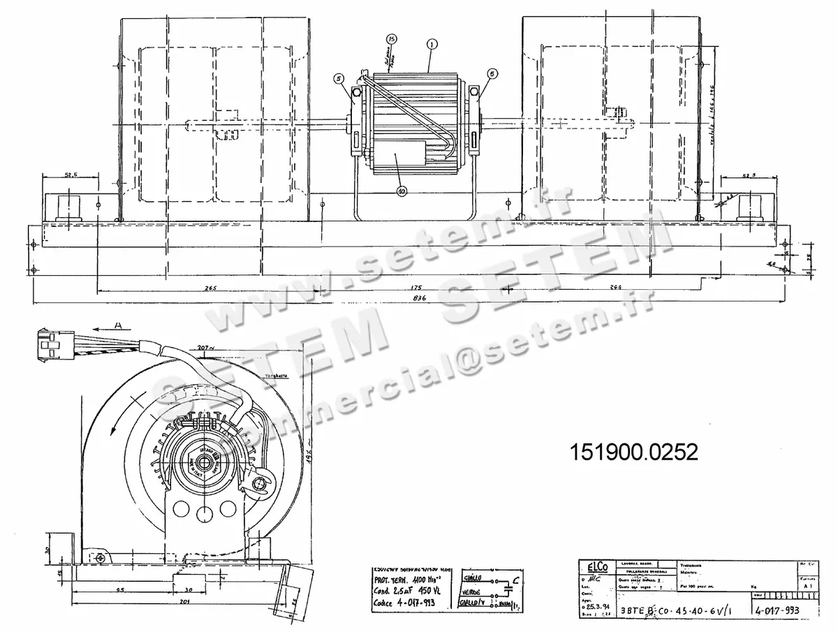 1519000252-GMV ELCOMOTEUR 3BTEB.CO.45.40.6V/1 BTNB41TB0237 *4017993* 3