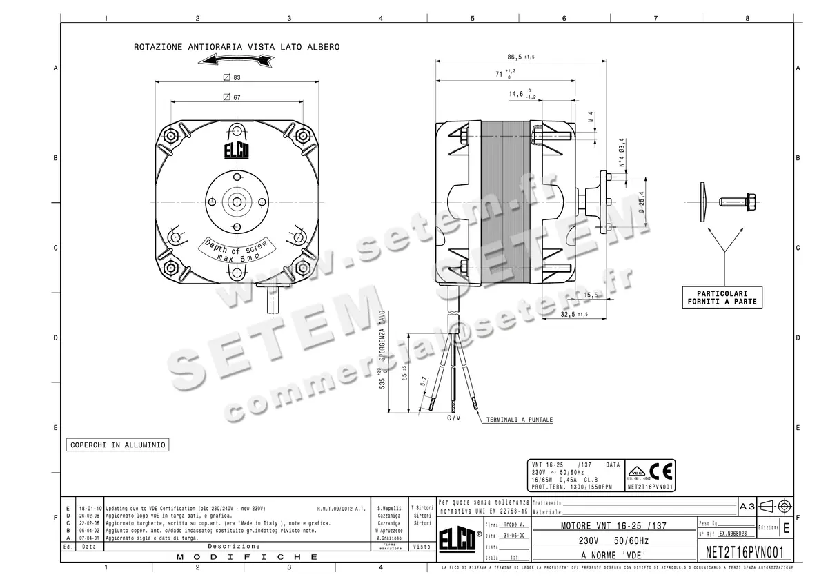 1519000258-MOTEUR ELCOMOTEUR VNT16.25/137 *NET2T16PVN001*