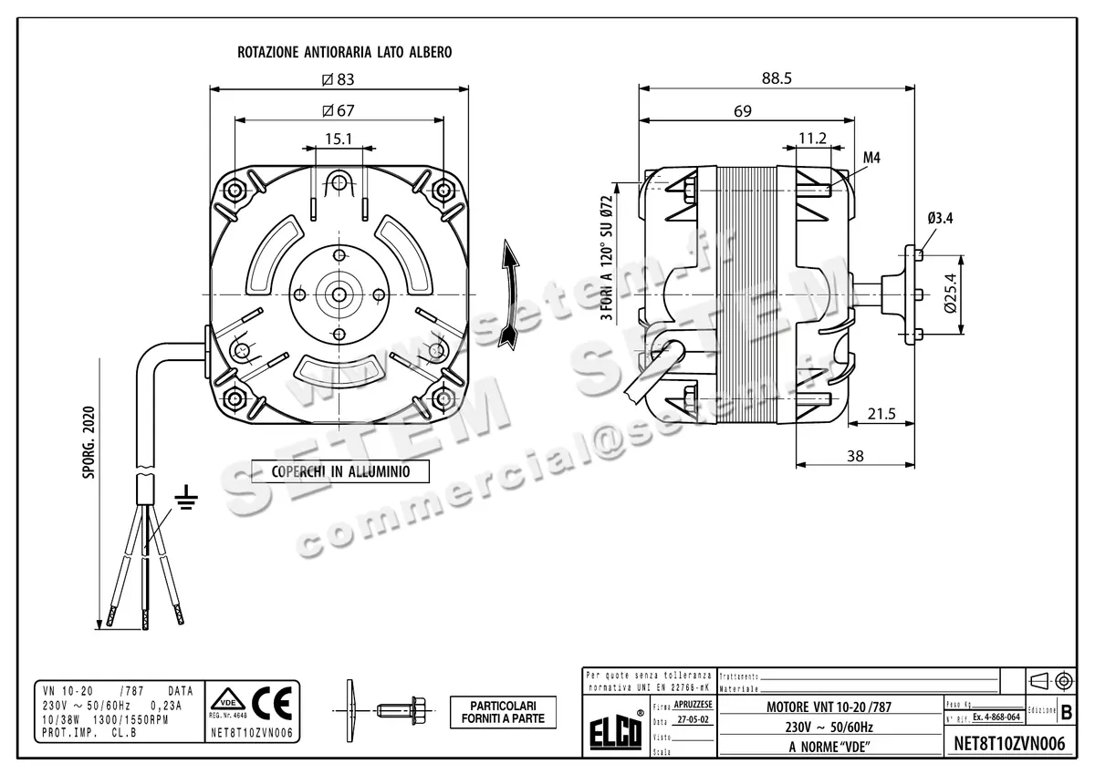 1519000326-MOTEUR ELCOMOTEUR VN10.20/787 *NET8T10ZVN006* 2