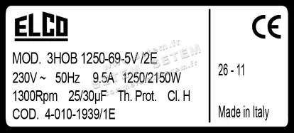 1519000401-MOTEUR ELCOMOTEUR 3HOB1250.69.5V/2 *40101939* 3