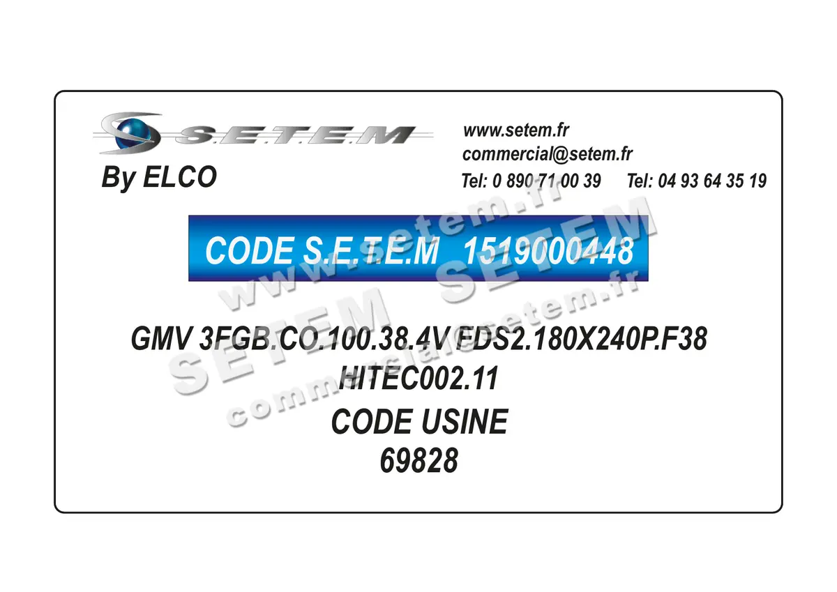 1519000448-GMV ELCOMOTEUR 3FGB.CO.100.38.4V FDS2.180X240P.F38 "HITEC002.11" *69828* 2