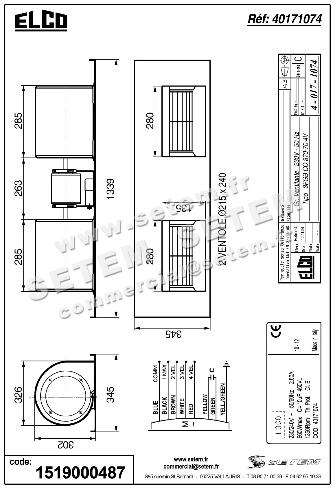 1519000487-GMV ELCOMOTEUR 3FGB.CO.370.70.3V/8 *40171074* 3