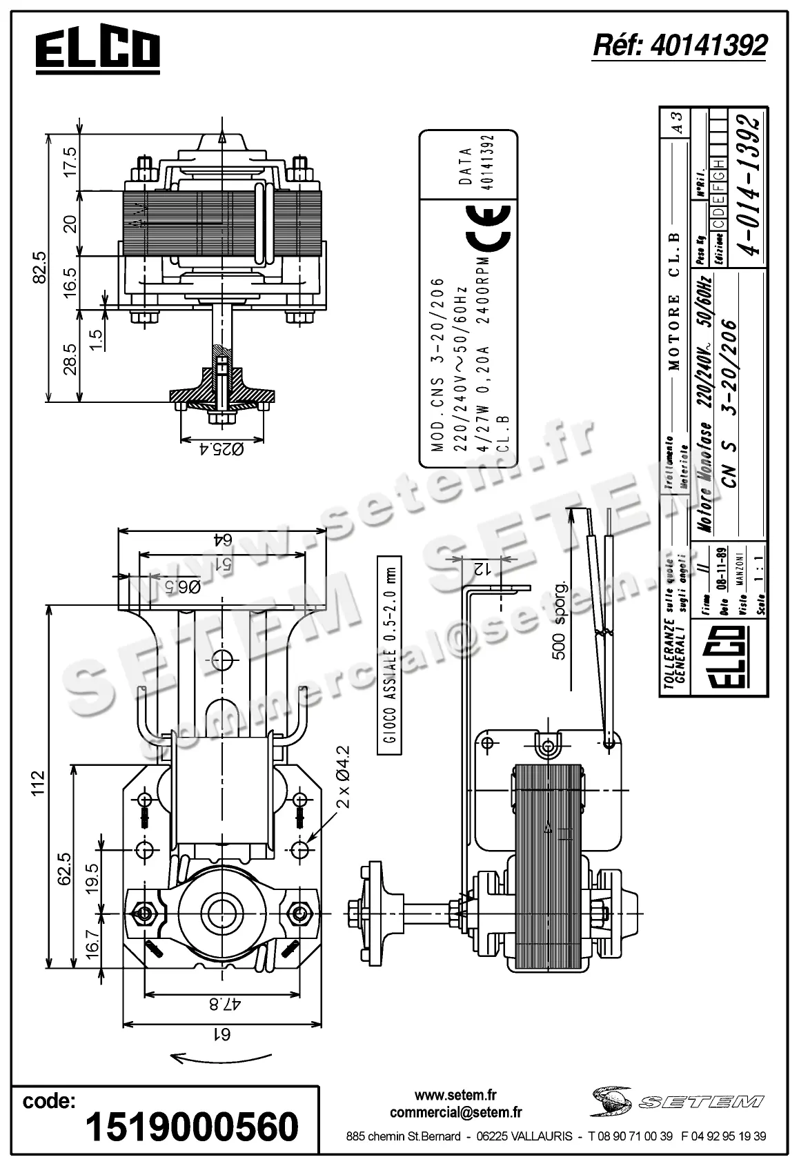 1519000560-MOTEUR ELCOMOTEUR CNS3.20/206 *40141392* 4