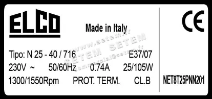 1519000612-MOTEUR ELCO MOTEUR N25.40/716 *NET8T25PNN201* 5