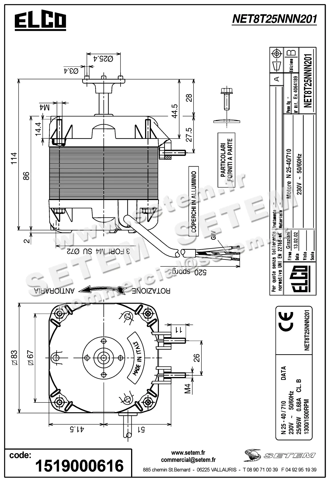 1519000616-MOTEUR ELCOMOTEUR N25.40/710 *NET8T25NNN201* 2