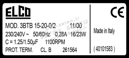 1519000701-MOTEUR ELCOMOTEUR 3BTB15.20.0/2 "261564" *40101583* 3
