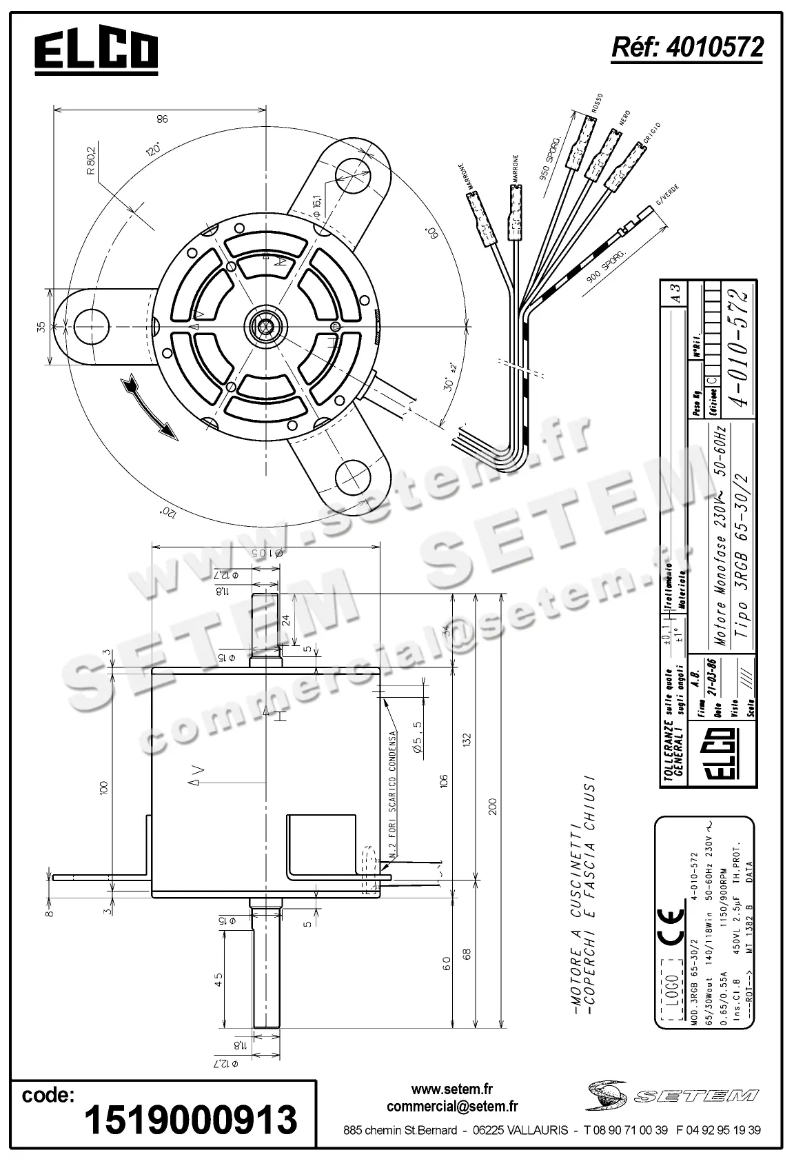 1519000913-MOTEUR ELCOMOTEUR 3RGB65.30/2 "MT1382B" *4010572* 2
